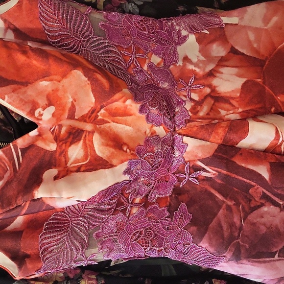 ML Monique Lhuillier Pink Petal Print Dress - Picture 3 of 3